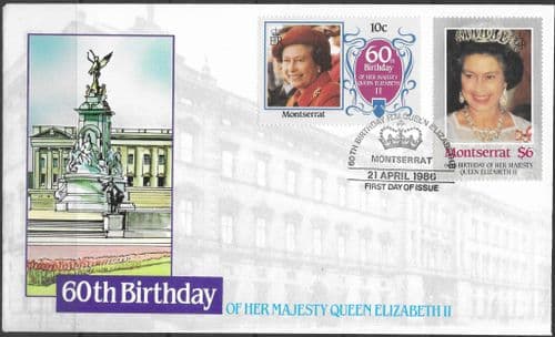 Montserrat 1986 Queen Elizabeth 60th Birthday FDC No2