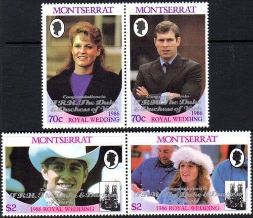 Montserrat 1986 Royal Wedding 2nd Issue Set Fine Mint