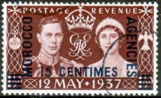 Morocco Agencies 1937 King George VI Coronation French Currency Fine Used