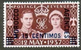 Morocco Agencies 1937 King George VI Coronation Spanish Currency Fine Mint