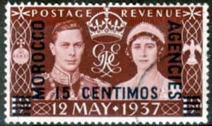 Morocco Agencies 1937 King George VI Coronation Spanish Currency Fine Used