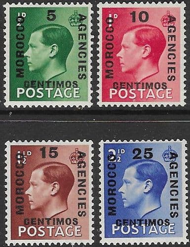 Morocco Agencies Spanish Currency 1936 Edward VIII Set Fine Mint