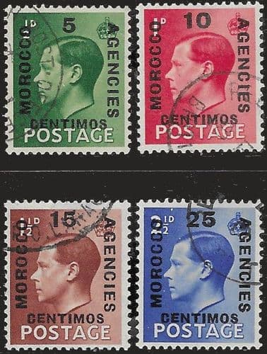 Morocco Agencies Spanish Currency 1936 Edward VIII Set Fine Used