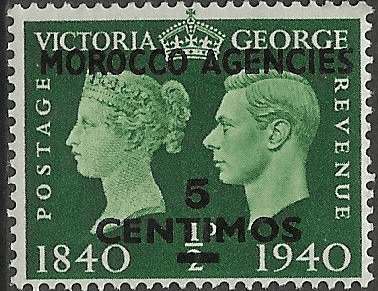 Morocco Agencies Spanish Currency 1940 Stamp Centenery SG 172 Fine Mint