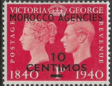 Morocco Agencies Spanish Currency 1940 Stamp Centenery SG 173 Fine Mint