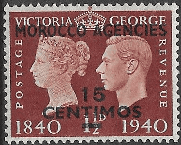 Morocco Agencies Spanish Currency 1940 Stamp Centenery SG 174 Fine Mint