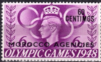 Morocco Agencies Spanish Currency 1948 Olympic Games SG 180 Fine Mint