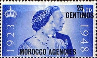 Morocco Agencies Spanish Currency 1948 Royal Silver Wedding SG 176 Fine Mint