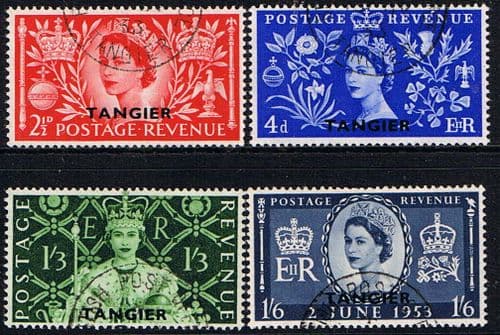 Morocco Agencies Tangier Queen Elizabeth II 1953 Coronation Set Fine Used