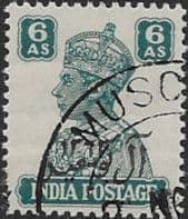 Muscat Oman 1944 King George VI India Stamps Overprinted SG 10 Fine Used