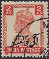 Muscat Oman 1944 King George VI India Stamps Overprinted SG 6 Fine Used