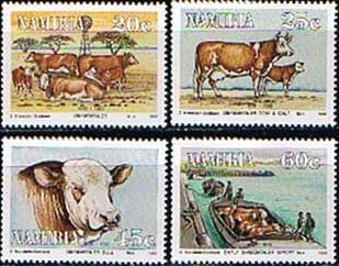 Namibia 1993 Animals Simmentaler Cattle Set Fine Mint