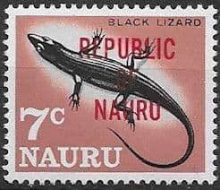 Nauru 1968 Republic Overprint Black Lizard SG 85 Fine Mint