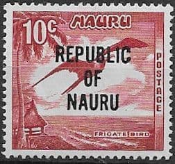 Nauru 1968 Republic Overprint Great Frigate Bird SG 87 Fine Mint