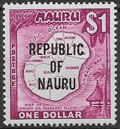 Nauru 1968 Republic Overprint Map SG 93 Fine Mint