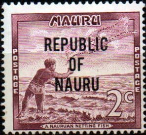 Nauru 1968 Republic Overprint Nauruan Netting Fish SG 81 Fine Mint