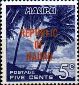 Nauru 1968 Republic Overprint Palm Trees SG 84 Fine Mint