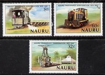 Nauru 1980 Railway Locomotives Set Fine Mint