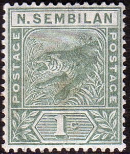 Negri Sembilan 1891 Tiger SG 2 Fine Mint