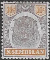 Negri Sembilan 1895 Tiger SG 10 Fine Mint