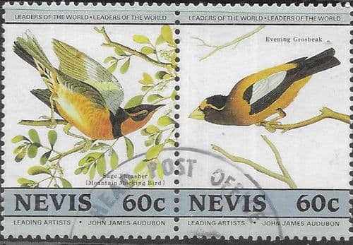 Nevis 1985 Leaders of the World. Birds SG 289/90 Fine Used