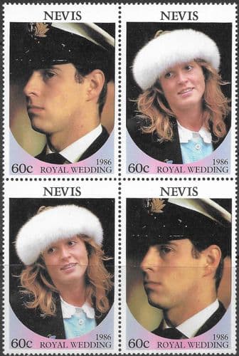 Nevis 1986 Royal Wedding Set Fine Mint