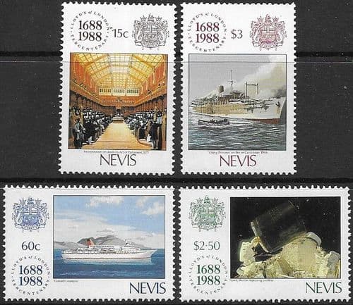 Nevis 1988 Anniversary of Lloyd's of London Set Fine Mint