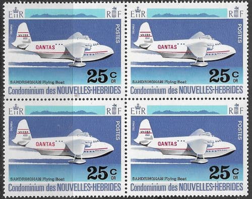 New Hebrides 1972 Aircraft Planes Block of 4 SG F170 French Fine Mint