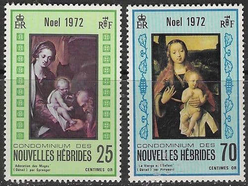 New Hebrides 1972 Christmas Set French Fine Mint