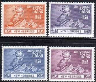 New Hebrides British 1949 Universal Postal Union Set Fine Mint