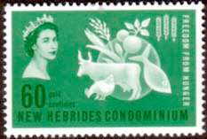 New Hebrides British 1963 Freedom From Hunger Fine Mint