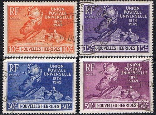 New Hebrides French 1949 Universal Postal Union Set Fine Used