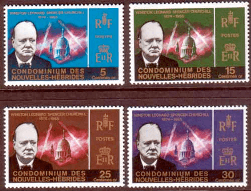 New Hebrides French 1966 Churchill Set Fine Mint