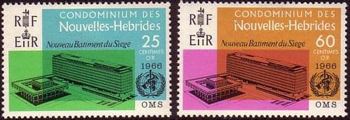 New Hebrides French 1966 World Health Organisation Set Fine Mint