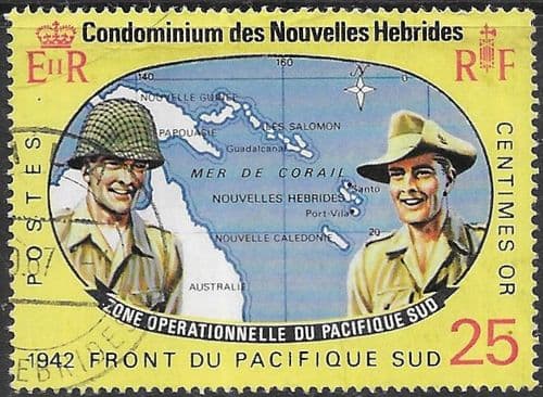 New Herbides 1967 Pacific War SG F142 French Fine Used