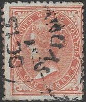 New South Wales 1871 Queen Victoria SG 207 Fine Used