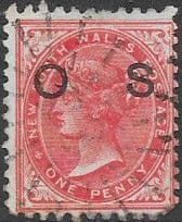 New South Wales 1879 Queen Victoria Optd SG O2b Fine Used