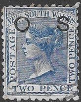 New South Wales 1879 Queen Victoria Optd SG O3b Fine Used