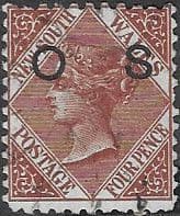 New South Wales 1882 Queen Victoria Optd SG O26a Fine Used