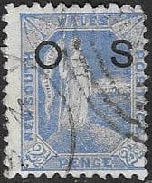 New South Wales 1891 Allegorical figure of Australia Official Stamp SG O54 Fine Used