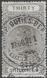 New Zealand 1882 Postal Fiscal SG F / AR17 Fine Used