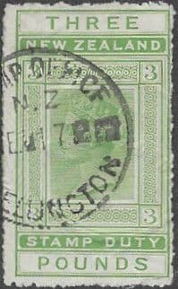 New Zealand 1882 Postal Fiscal SG F / AR21 Fine Used