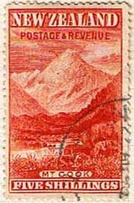New Zealand 1898 SG 259 Mount Cook Fine Used