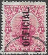 New Zealand 1910 Official SG O78 1d Universal Fine Used