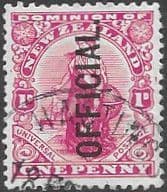 New Zealand 1910 Official SG O81 1d Universal Fine Used