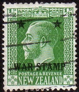 New Zealand 1915 SG 452 George V Head War Tax Overprint Fine Used