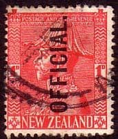 New Zealand 1927 King George V Admiral Official SG O111 Fine Used