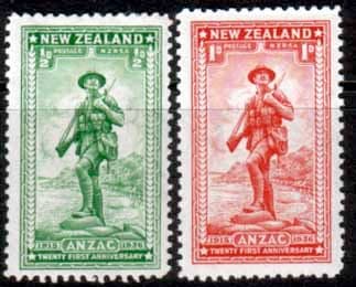 New Zealand 1936 Anzac Set Fine Mint