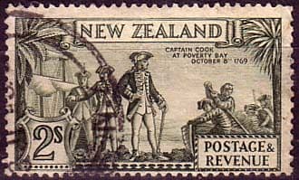 New Zealand 1936 SG 589d Captain Cook at Poverty Bay Fine Used