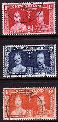 New Zealand 1937 King George VI Coronation Set Fine Used